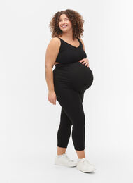 Pregnancy leggings with 3/4 length, Black, Model