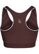 Racerback sports bra with contrast piping, Brown, Packshot image number 1