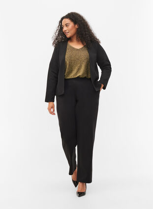 Classic wide leg trousers, Black, Model image number 0