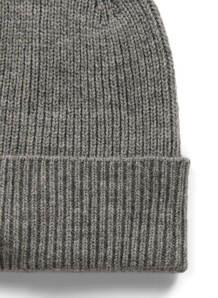 Melange knitted beanie, Medium Grey Melange, Packshot image number 1