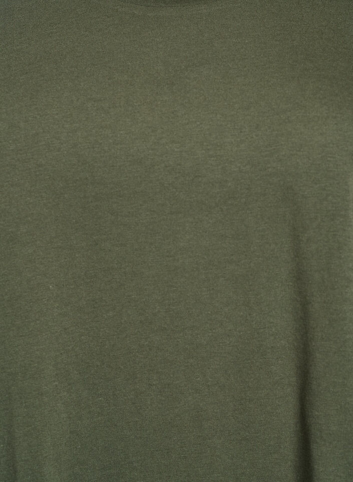 Short sleeve cotton blend T-shirt, Green, Packshot image number 2