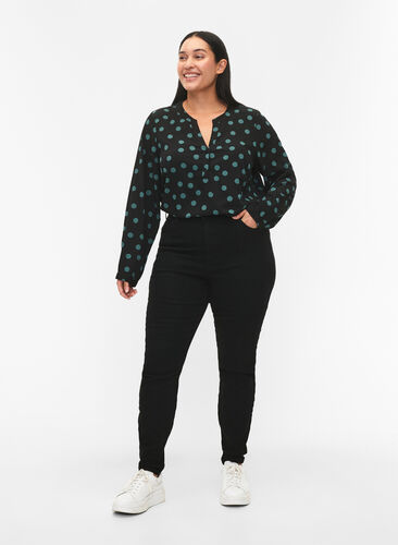FLASH - Long sleeve blouse with print, Dot, Model image number 2