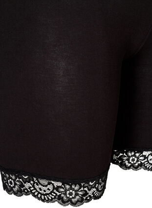 Cycling shorts with lace trim, Black, Packshot image number 2