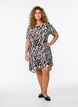 Dress with print and short sleeves, Black, Model image number 1