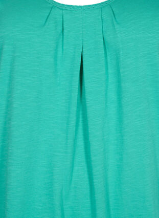 Cotton top with lace trim, Aqua Green, Packshot image number 2