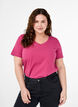 Solid-coloured basic cotton T-shirt, Red, Model image number 0