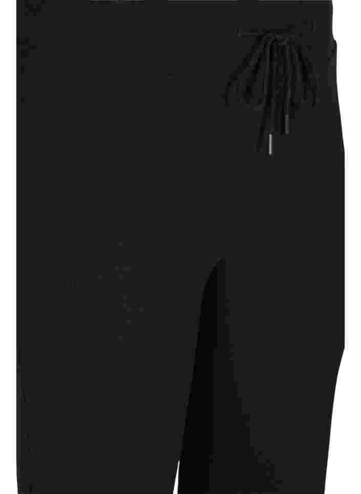 Flared training trousers in rib, Black, Packshot image number 2