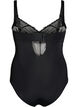 Body with underwire and lace detail, Black, Packshot image number 1