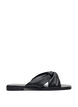 Wide fit - Flat sandals with crossed satin straps, Black, Packshot image number 0