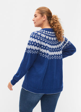 Patterned knit cardigan with wool, Surf the web, Model image number 1