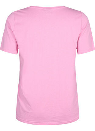 FLASH - T-shirt with v-neck, Begonia Pink, Packshot image number 1