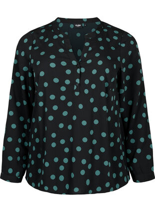 FLASH - Long sleeve blouse with print, Dot, Packshot image number 0