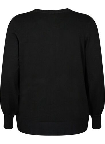 Viscose knit cardigan with buttons, Black, Packshot image number 1