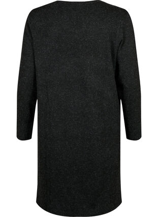Knitted dress with slit in the sleeves, Dark Grey Melange, Packshot image number 1