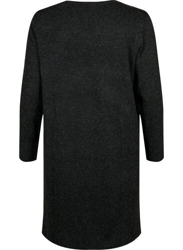 Knitted dress with slit in the sleeves, Dark Grey Melange, Packshot image number 1