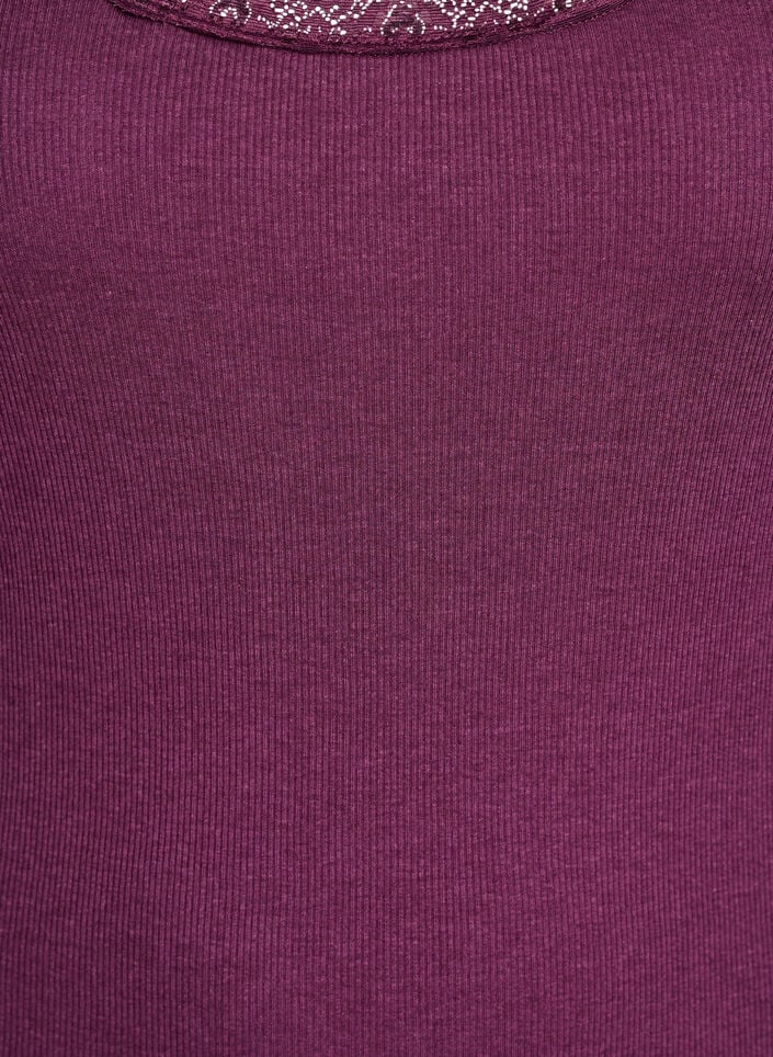 Top with lace trim, Dark Bordeaux, Packshot image number 2