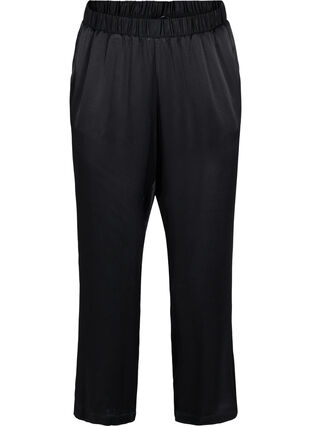 Loose trousers with pockets and elasticated edge, Black, Packshot image number 0
