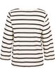 Striped cardigan with tie-string, Sand Black Stripe, Packshot image number 1