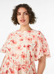 Ankle-length dress with flutter sleeves and a tie-waist, Rose, Model image number 2