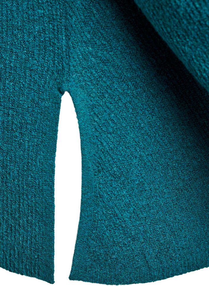 Knitted jumper with a diagonal pattern and raglan sleeves, Green, Packshot image number 3