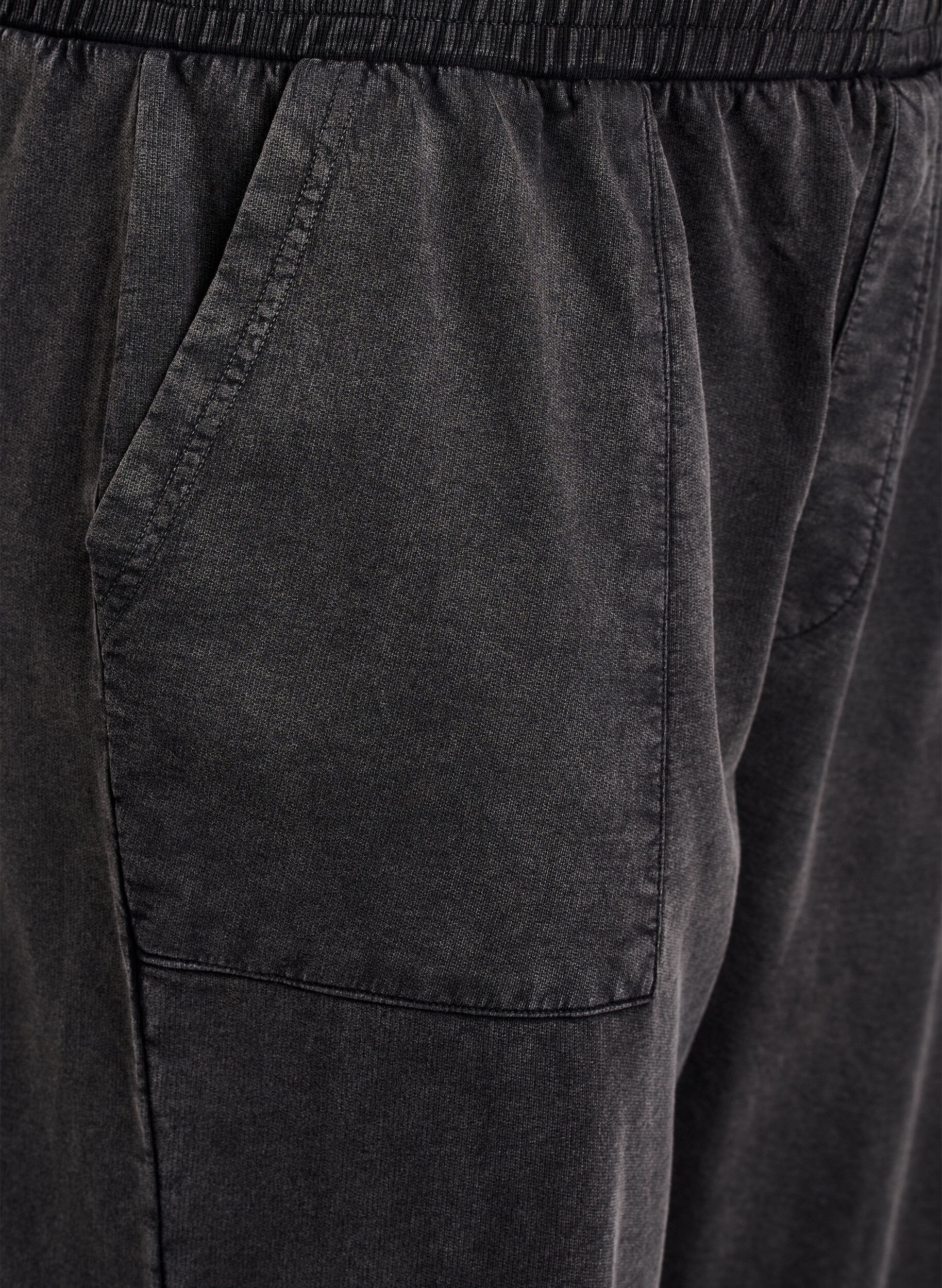 Zizzifashion Wide-leg sweatpants with washed effect, Dark Grey, Packshot image number 2