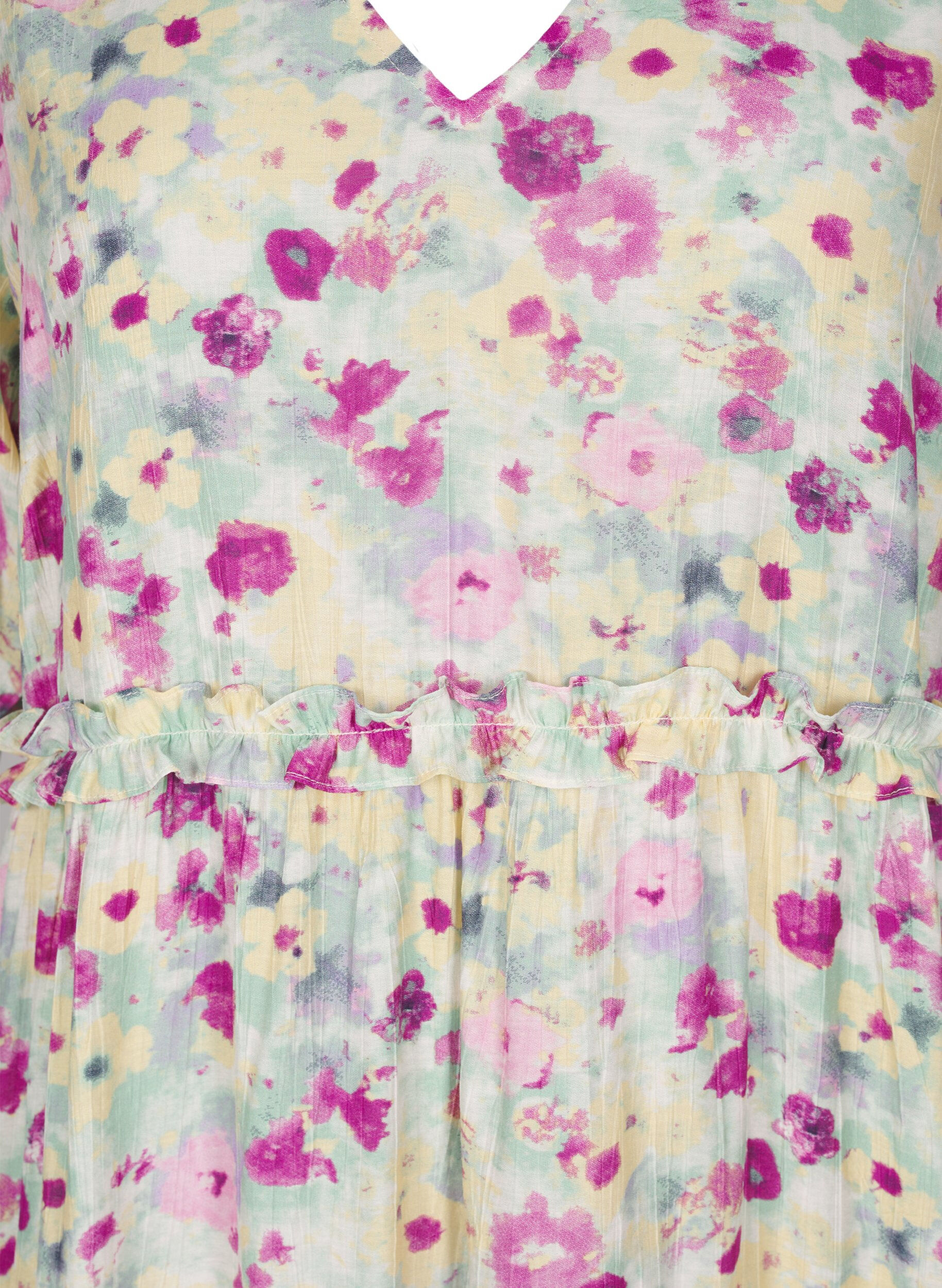 Zizzifashion Short summer dress with floral print, Vanilla, Packshot image number 2