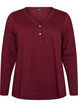 Long-sleeved t-shirt with V-neck and buttons, Red, Packshot image number 0