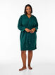 Morning robe with zipper and hood, Green, Model image number 1