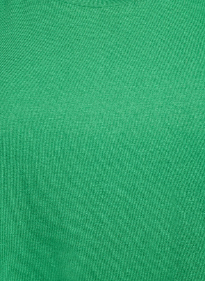 Short sleeve cotton blend T-shirt, Green, Packshot image number 2