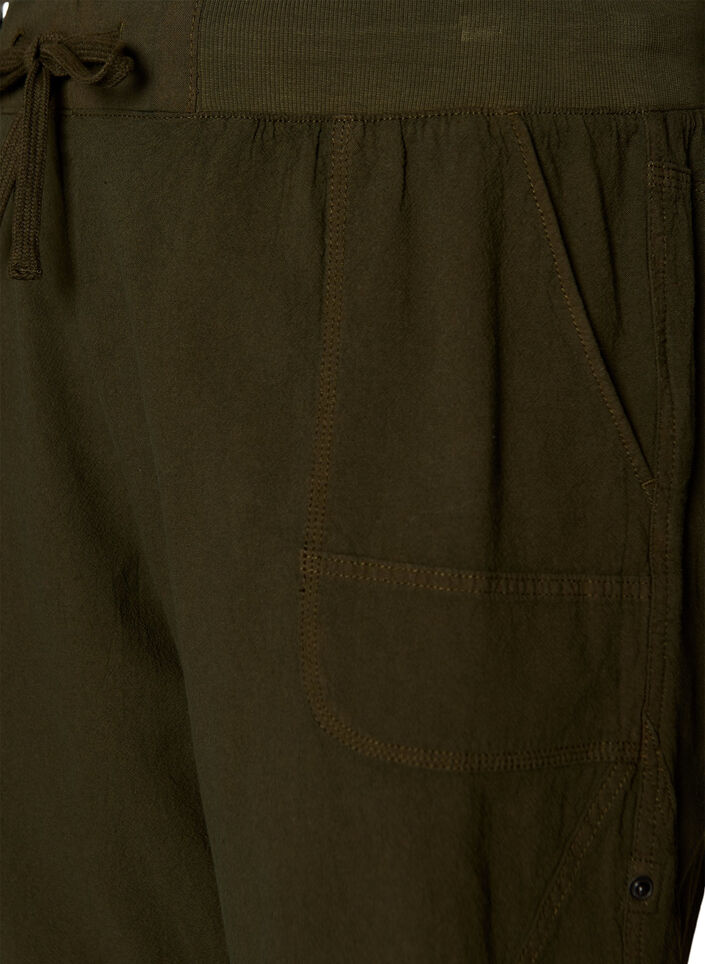 Loose cotton shorts with pockets, Green, Packshot image number 2
