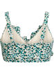 Floral bikini top with ruffle details, Green, Packshot image number 1