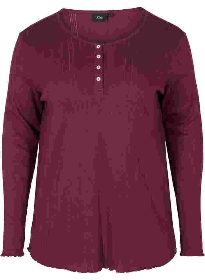 Long-sleeved pyjama top in 100% cotton, Port Royal, Packshot image number 0