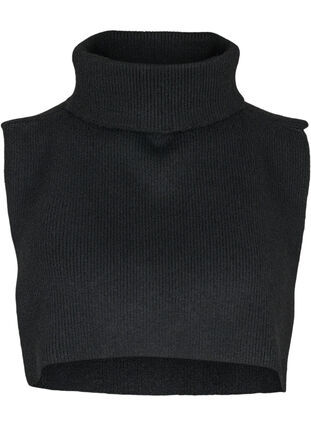 Rib-knitted neckwarmer, Black, Packshot image number 0