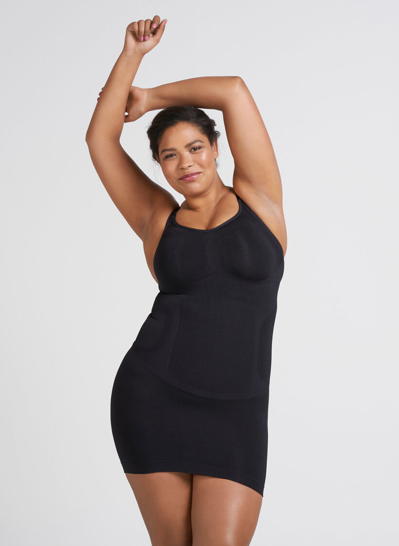 Shapewear dress with thin straps Black Sz. 4064 Zizzifashion — free download