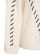 Knitted blouse with cable pattern and contrast details, Beige, Packshot image number 3