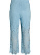High-waisted lace trousers with straight legs, Blue, Packshot image number 1