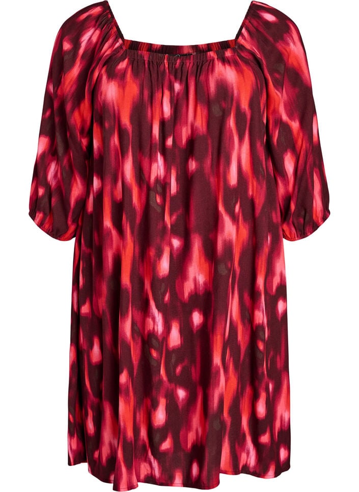 Beach dress in viscose with print, Pink, Packshot image number 0
