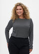 Long-sleeved striped Blouse, Black, Model image number 0