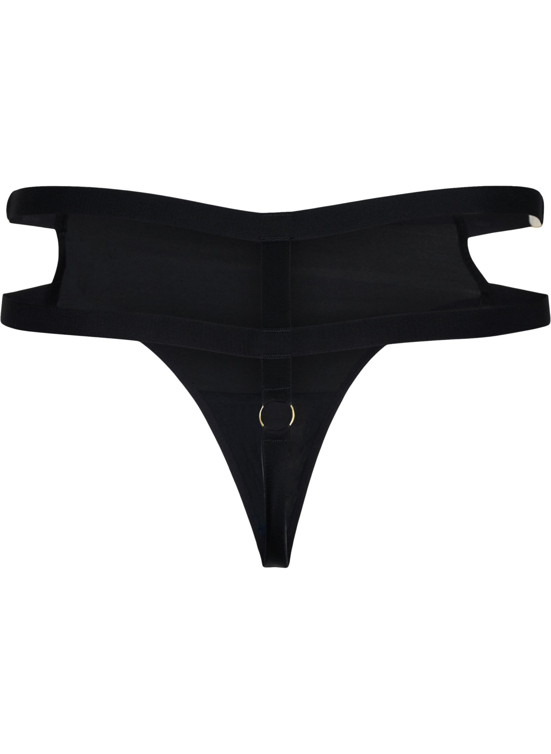 Zizzifashion Coated thong with string, Black, Packshot image number 1