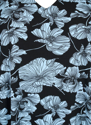 V-neck dress with print, Black B. Flower AOP, Packshot image number 2