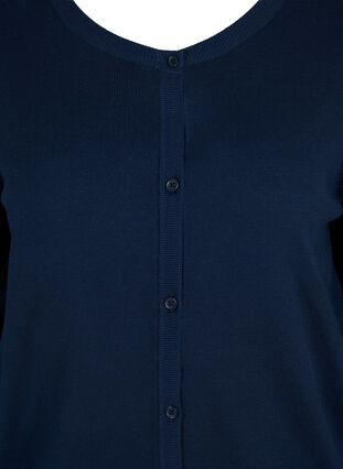 Knitted viscose blend cardigan, Navy Blazer, Packshot image number 2