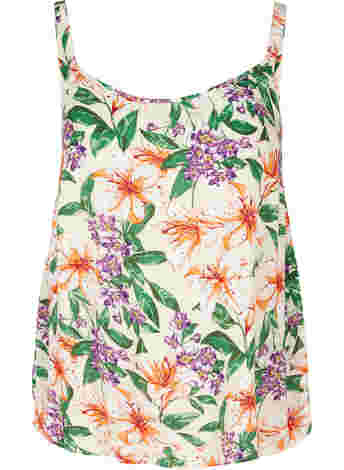Printed viscose top with an A-line cut