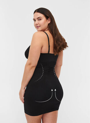 Shapewear dress with thin straps - Black - Sz. 40-64 - Zizzifashion Shapewear dress with thin straps - Black - Sz. 40-64 - Zizzifashion
