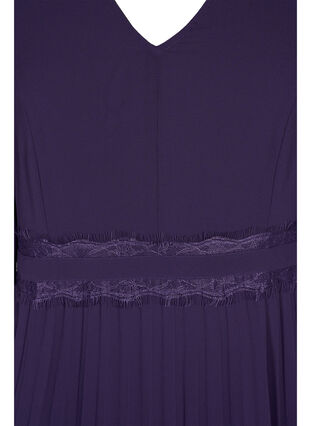 Short-sleeved pleated dress, Purple Velvet, Packshot image number 2