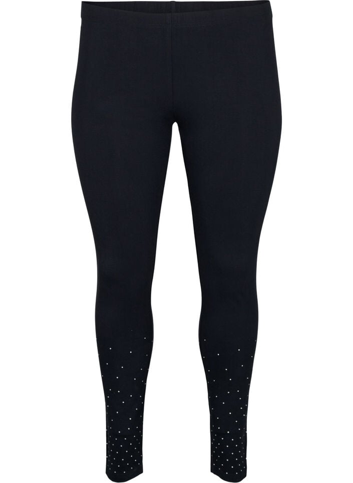 Viscose leggings with dots, Black, Packshot image number 0