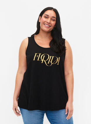 Cotton top with a-shape, Black FLORIDA, Model image number 0