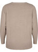 Knitted blouse with V-neck, Desert Taupe Melange, Packshot image number 1