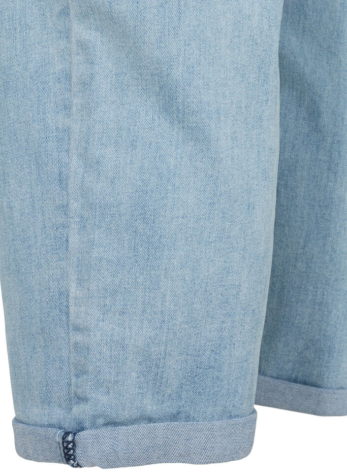 7/8 jeans with turn-ups and a high waist, Light Blue, Packshot image number 3