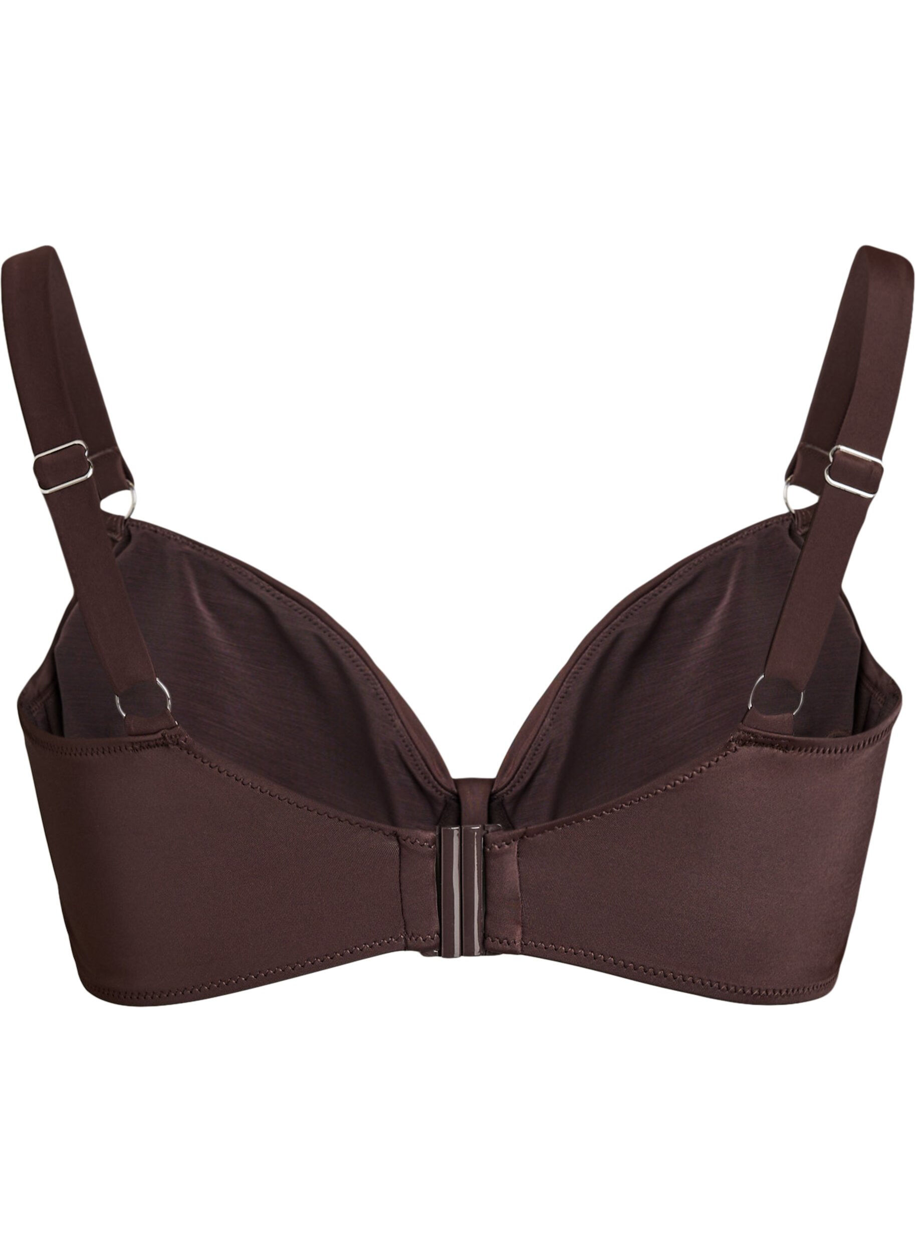 Zizzifashion Underwire bikini bra with draping, Brown, Packshot image number 1