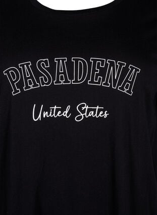 Cotton T-shirt with text, Black W. Pasadena, Packshot image number 2